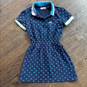 Lacoste Navy Dress with Aqua Polka Dots 5